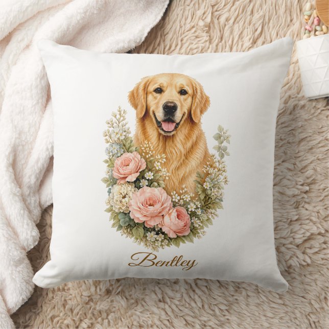 Golden Retriever Throw Pillow (Blanket)
