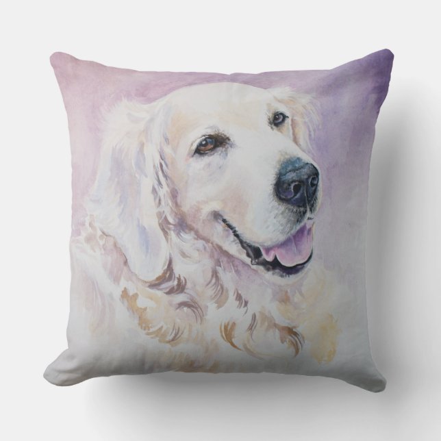 Golden retriever throw pillow (Front)