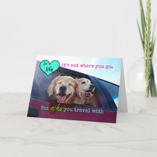 Golden Retriever Travel Friendship Holiday Card