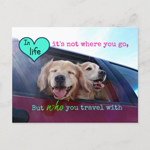 Golden Retriever Travel Friendship Postcard