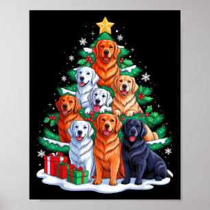 Golden Retriever Tree Christmas Xmas Squad Men Wom Poster
