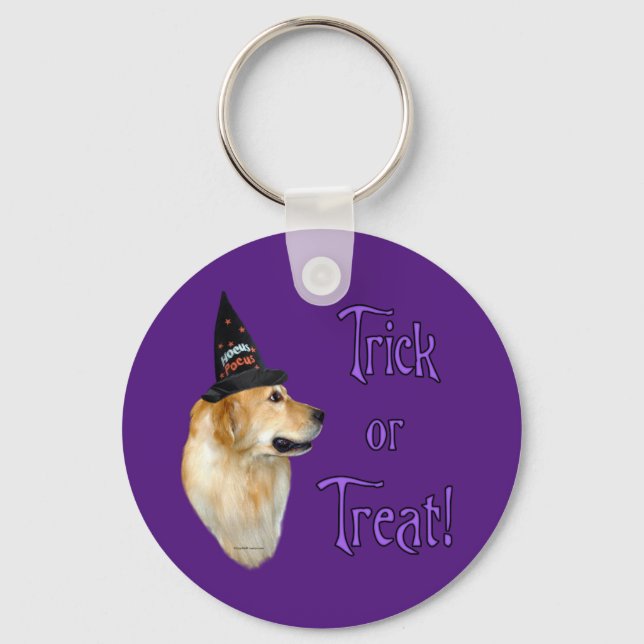 Golden Retriever Trick Keychain (Front)