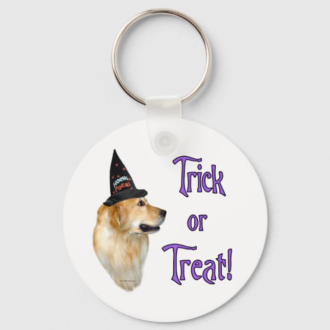 Golden Retriever Trick Keychain (Front)