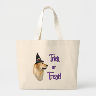Golden Retriever Trick Large Tote Bag