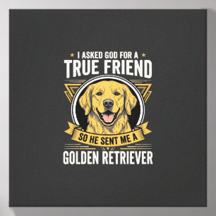 Golden Retriever True Friend Dog Canvas Photo Tile