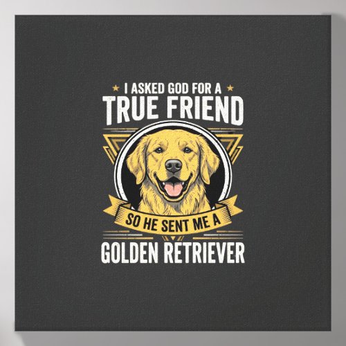 Golden Retriever True Friend Dog Canvas Photo Tile