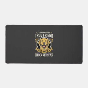 Golden Retriever True Friend Dog Desk Mat