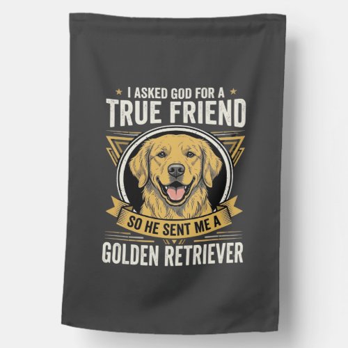 Golden Retriever True Friend Dog House Flag