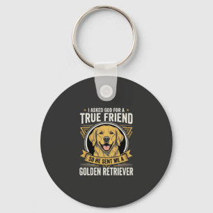 Golden Retriever True Friend Dog Keychain