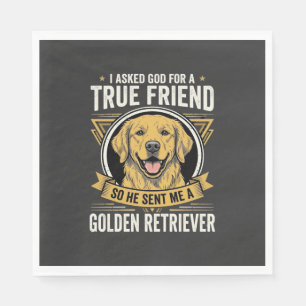 Golden Retriever True Friend Dog Napkins