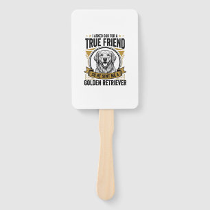 Golden Retriever True Friend Vintage Dog Lover Des Hand Fan