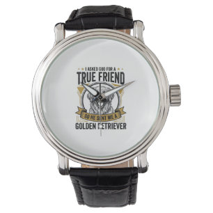 Golden Retriever True Friend Vintage Dog Lover Des Watch