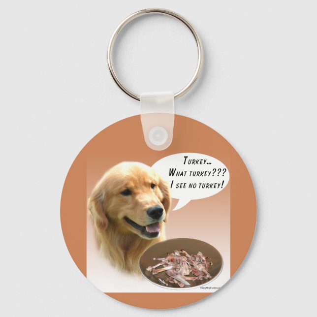 Golden Retriever Turkey Keychain (Front)