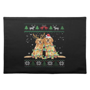 Golden retriever Ugly Christmas Dog Funny Christma Cloth Placemat