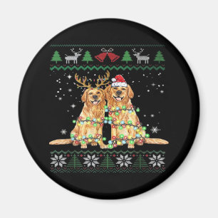 Golden retriever Ugly Christmas Dog Funny Christma Magnet