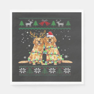Golden retriever Ugly Christmas Dog Funny Christma Napkins