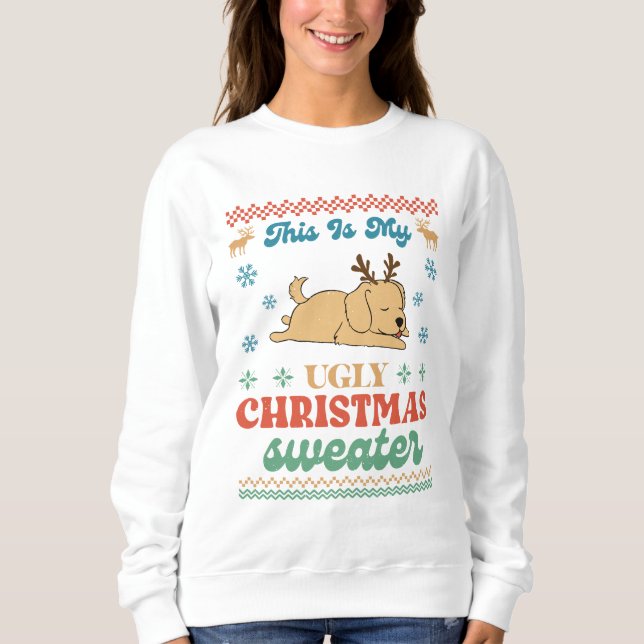 Golden Retriever Ugly Christmas sweater (Front)