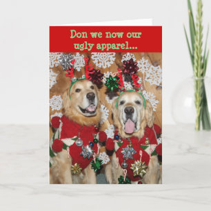Golden Retriever Ugly Sweater Christmas Holiday Card