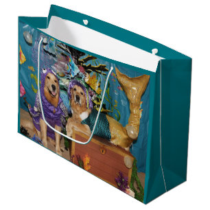 Golden Retriever Under the Sea Large Gift Bag