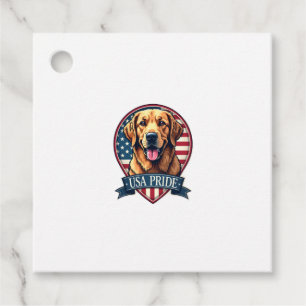 Golden Retriever USA Pride Vintage Dog Tee 4 Favor Tags