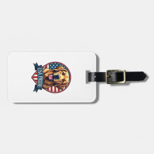 Golden Retriever USA Pride Vintage Dog Tee 4 Luggage Tag