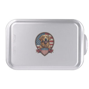 Golden Retriever USA Pride Vintage Dog Tee Cake Pan