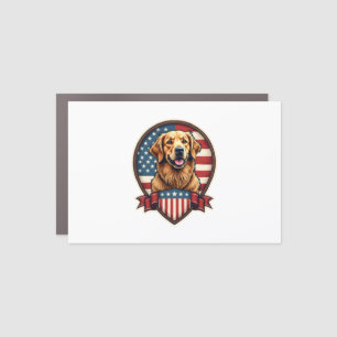 Golden Retriever USA Pride Vintage Dog Tee Car Magnet