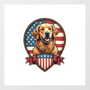 Golden Retriever USA Pride Vintage Dog Tee Floor Decals