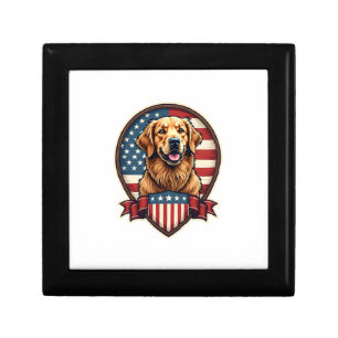Golden Retriever USA Pride Vintage Dog Tee Gift Box