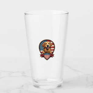 Golden Retriever USA Pride Vintage Dog Tee Glass