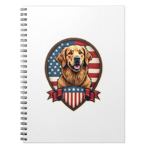 Golden Retriever USA Pride Vintage Dog Tee Notebook