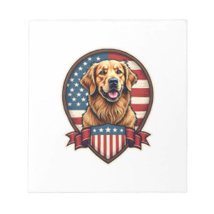 Golden Retriever USA Pride Vintage Dog Tee Notepad