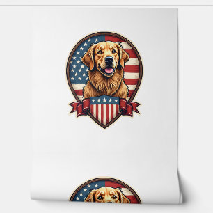 Golden Retriever USA Pride Vintage Dog Tee Wallpaper