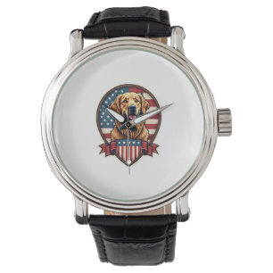 Golden Retriever USA Pride Vintage Dog Tee Watch