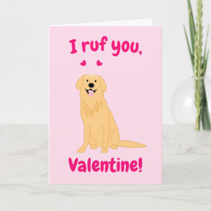 Golden Retriever Valentine Card