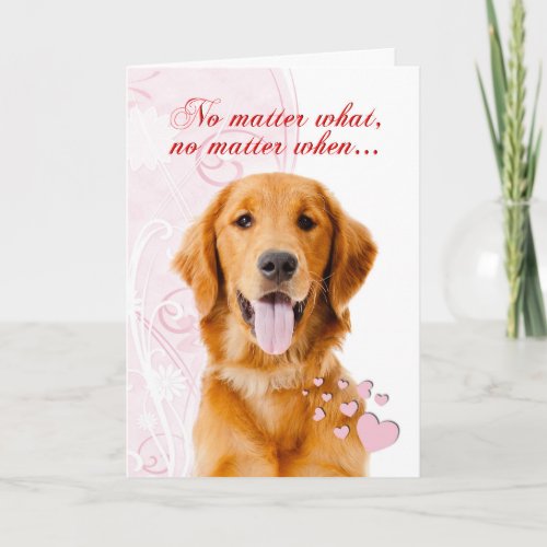 Golden Retriever Valentine Holiday Card