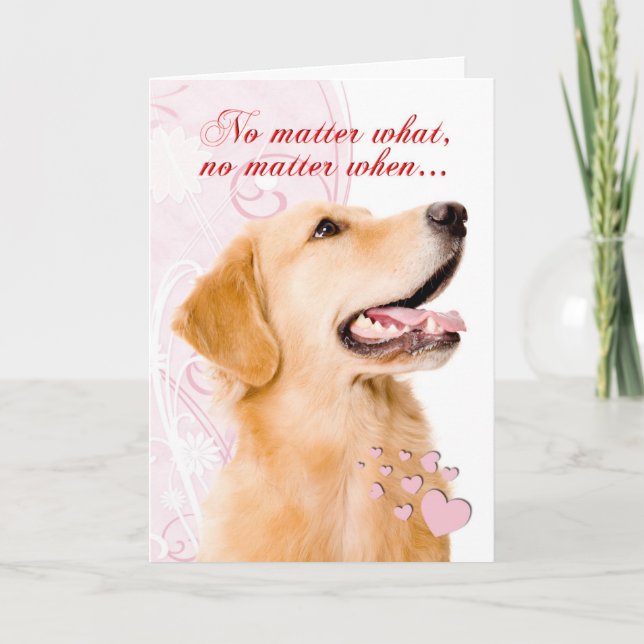 Golden Retriever Valentine Holiday Card (Front)