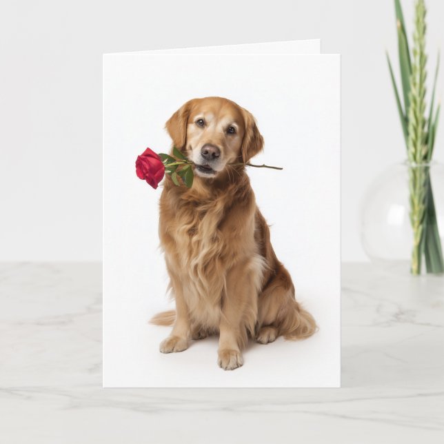 Golden Retriever Valentine’s Day Card (Front)