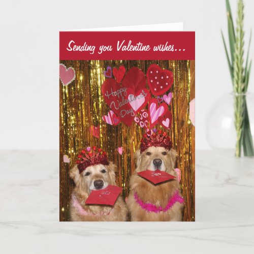 Golden Retriever Valentine Wishes Card