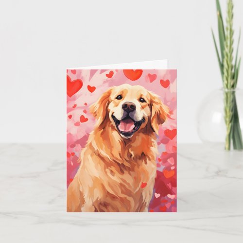 Golden Retriever Valentines day Card