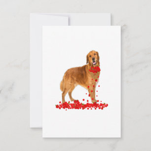 Golden Retriever Valentines Day Dog Dad Dog RSVP Card