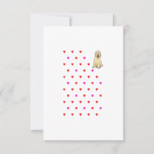 Golden Retriever Valentines Day Gift RSVP Card