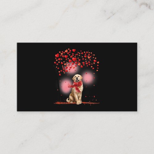 Golden Retriever Valentines Day Hearts Tree Funny Business Card