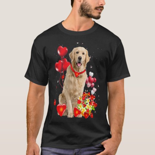 Golden Retriever Valentines Day Shirt Funny Dog