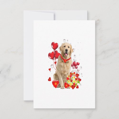 Golden Retriever Valentines Day Shirt Funny Dog RSVP Card