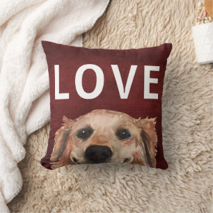 Golden Retriever Valentine's Day Throw Pillow