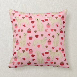 Golden Retriever Valentines Love Dog Throw Pillow