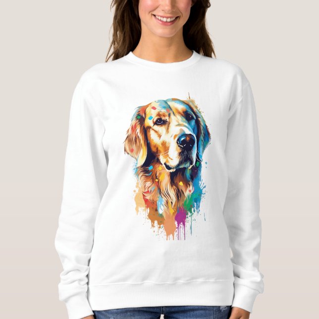 Golden Retriever Vibrant and Colorful Sweatshirt (Front)