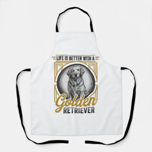 Golden Retriever Vintage Engraving Dog Lover Shirt Apron