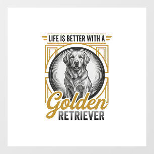 Golden Retriever Vintage Engraving Dog Lover Shirt Floor Decals